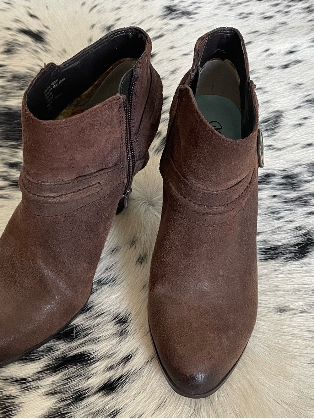 Miranda Lambert Craig Brown Leather Western Ankle Boots Booties Size 9